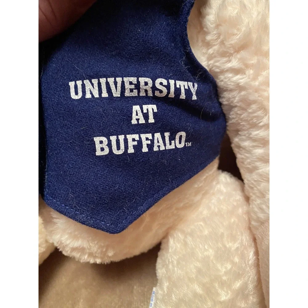 Vtg University at Buffalo Teddy Bear Plush Chenille Blue Vest College 62960 14